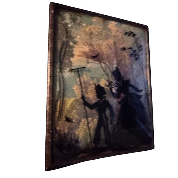 Vintage Reverse Painted Silhouette Glass Wall Plaques – Mid Century Shadow Art - Picture 8 of 16